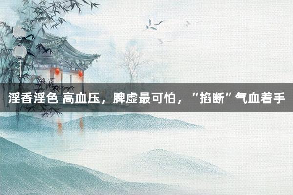 淫香淫色 高血压，脾虚最可怕，“掐断”气血着手