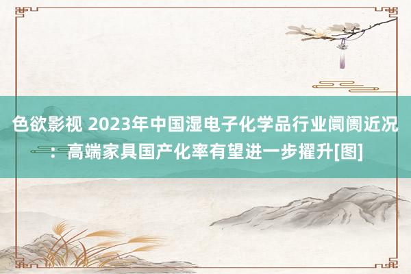 色欲影视 2023年中国湿电子化学品行业阛阓近况：高端家具国产化率有望进一步擢升[图]