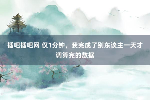 插吧插吧网 仅1分钟，我完成了别东谈主一天才调算完的数据